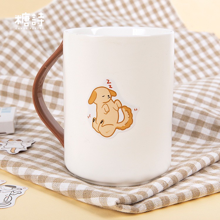 Bộ sticker/ Hình dán Hình Cún và Mèo Lười (45 Hình)