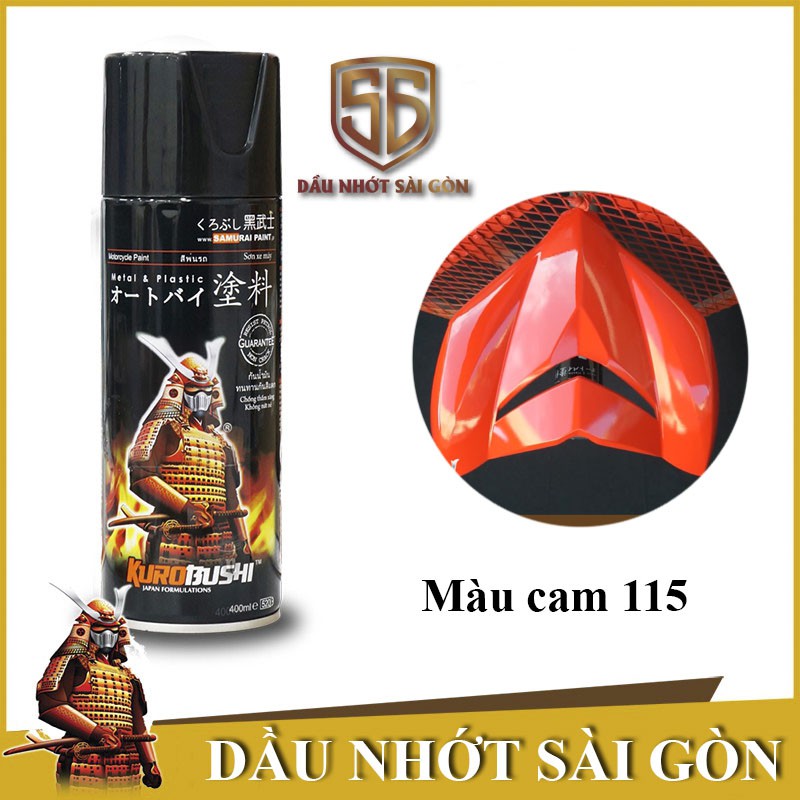 SAMURAI 115 - CHAI SƠN XỊT XE MÁY MÀU CAM SÁNG Light Scarlet 14/115