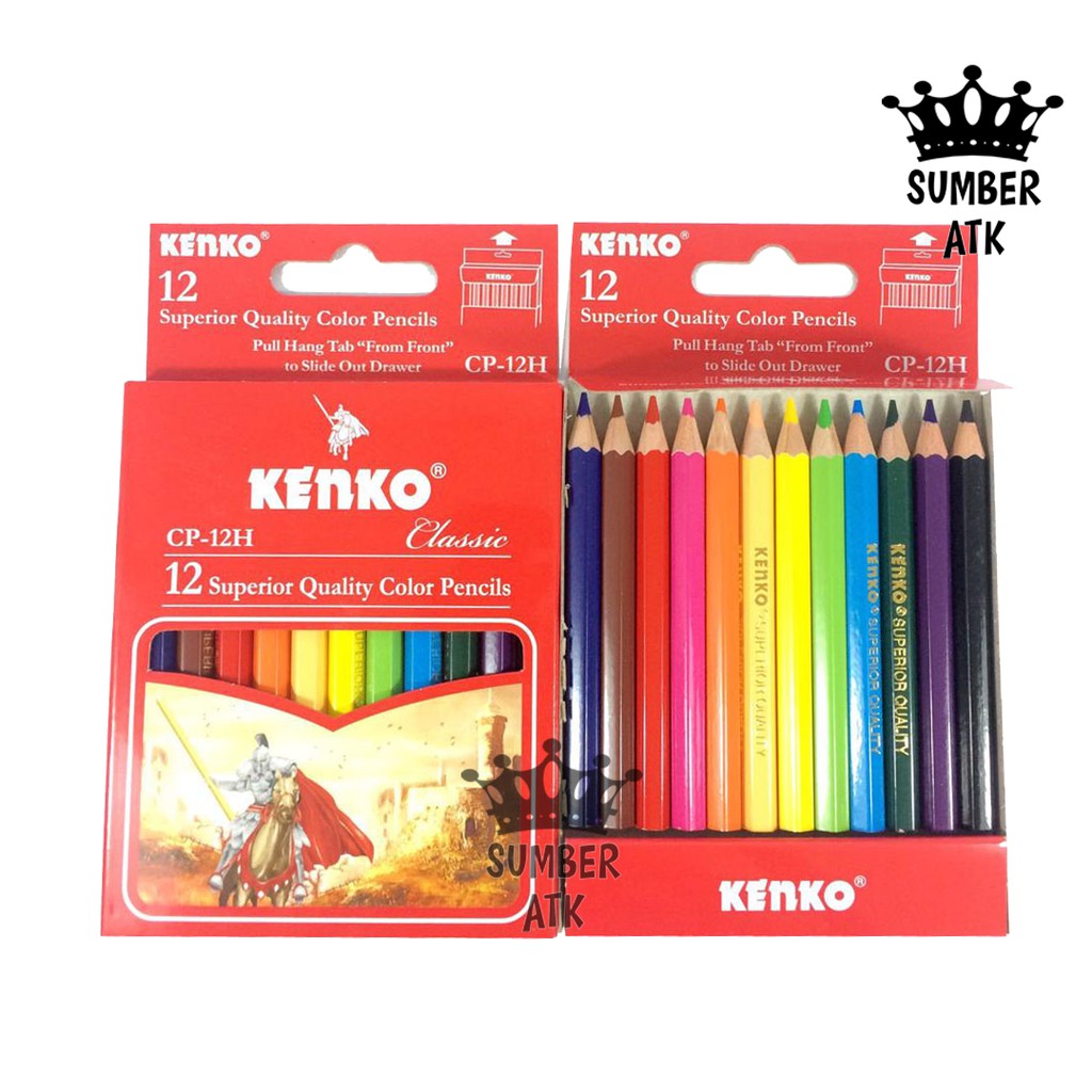 Pensil Warna Kenko 12 Color Pencil Cp 12 Half Paper Box Classicfancy