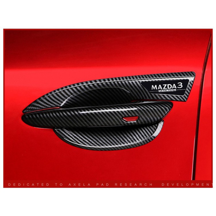 Ốp tay nắm, hõm cửa Mazda 3 2020 vân cacbon cao cấp - hàng cao cấp
