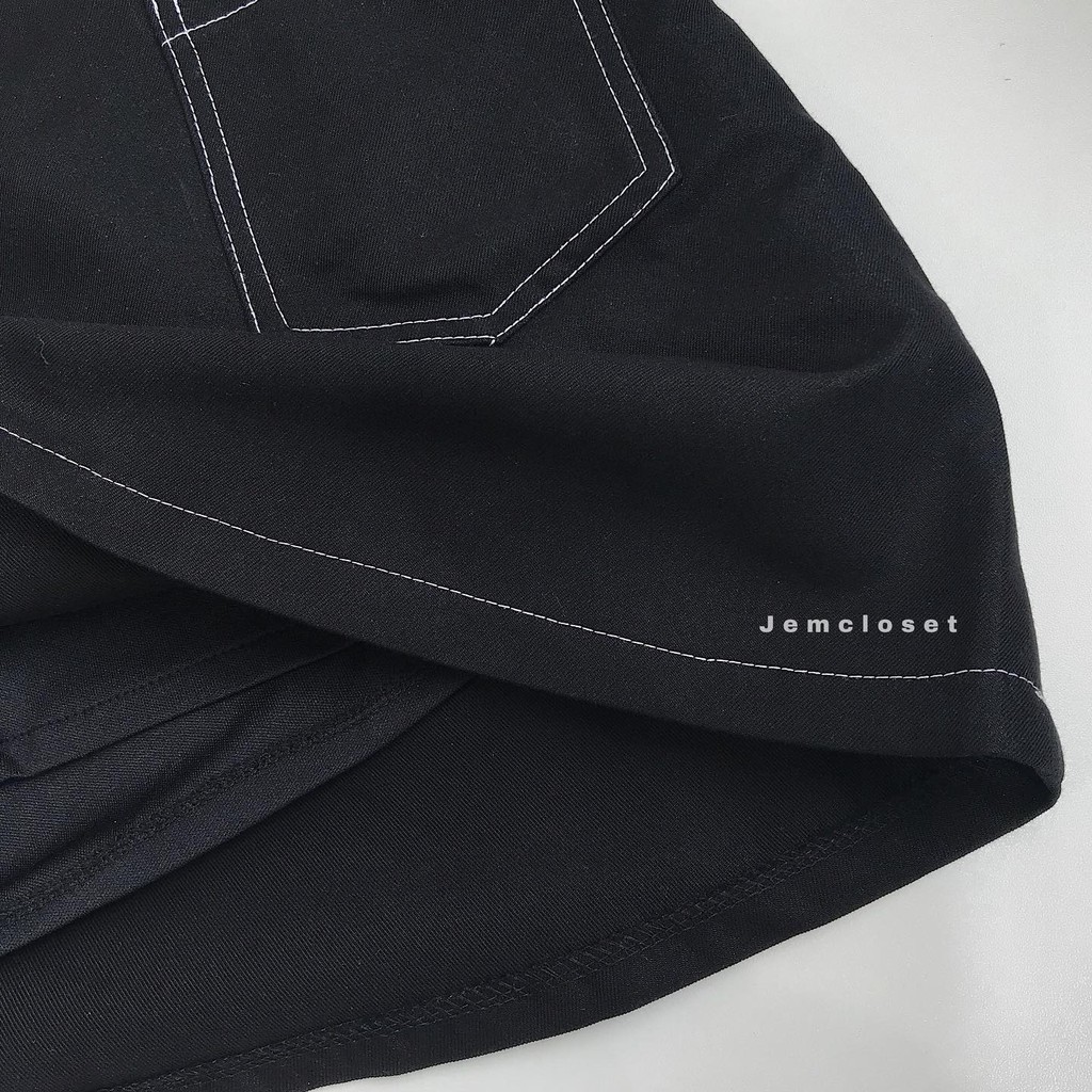 Chân Váy Viền Chữ a SEOM-Đen-3333 ( Jem Closet )