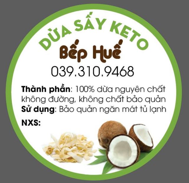 200g Dừa sấy giòn chuẩn Keto thơm ngon nguyên vị