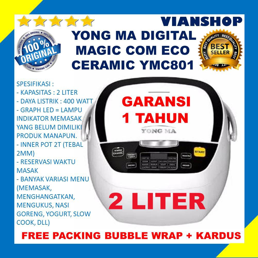 Rice Cooker Yong Ma Eco Ceramic Magic Com Yongma Ymc8012 Mejikom 3In1