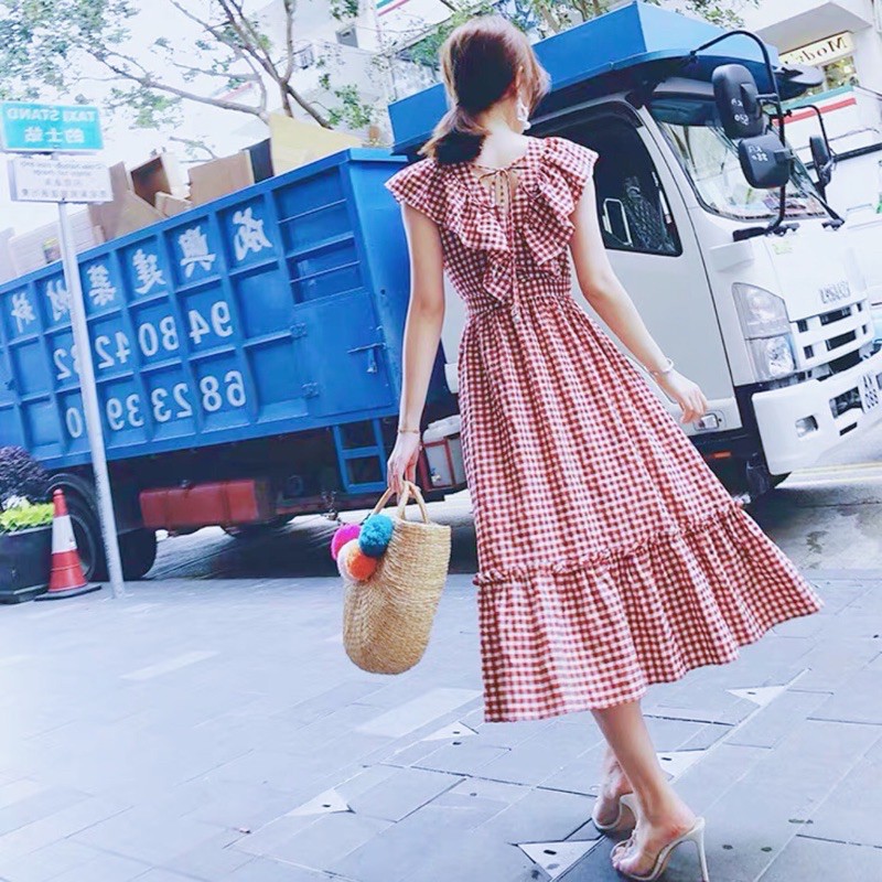 [HCM]Maxi caro đỏ phối bèo (kèm hình thật)