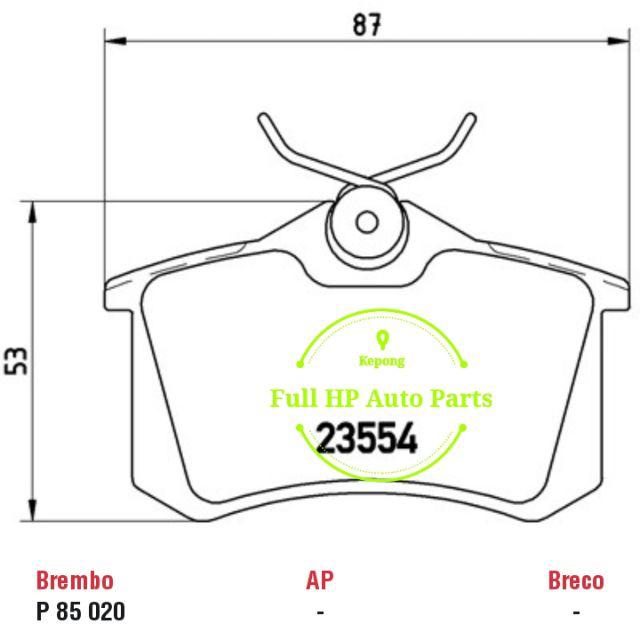 Original Brembo Brake Pad Volkswagen Polo 1.2 TSi 1.4 GTi MK5 Lazada