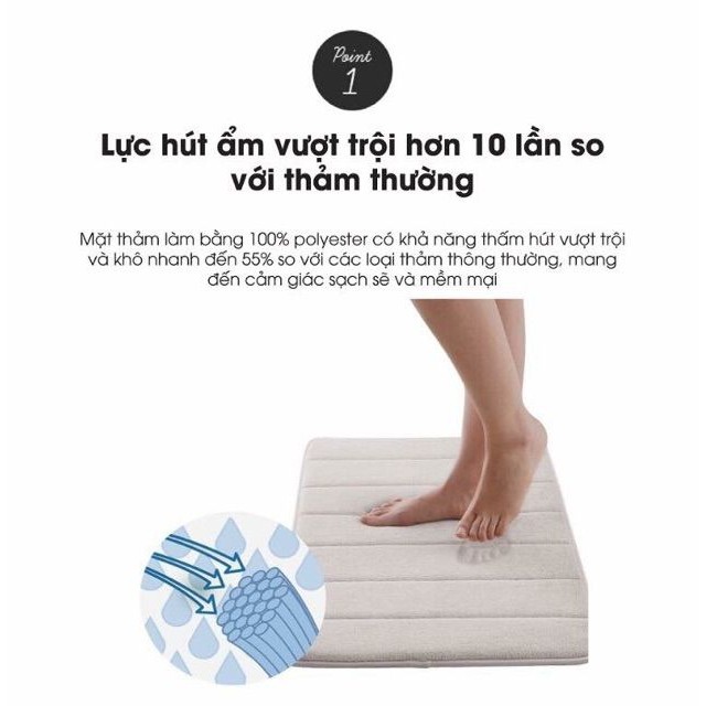 [HCM]Thảm Chùi Chân Lock&Lock Memory Foam Stripe MAT510 MAT511 Loại Có Gân