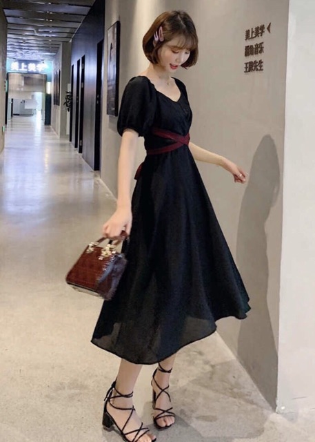 [HCM]Đầm chéo dây 2 màu (kèm hình thật)