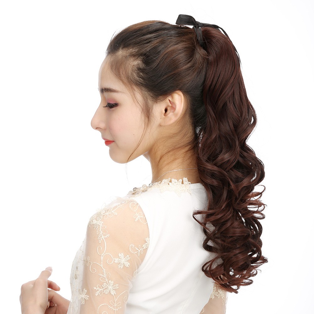 Tóc cột xoăn 50cm C136 😍FREESHIP😍 cột tóc giả nữ, buộc tóc giả, đuôi cột tóc giả xoăn dài, đuôi tóc giả thời trang