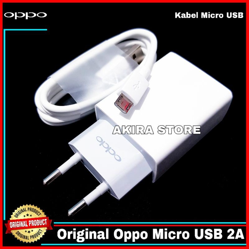 Charger Oppo F5 Original 100% Micro USB 5V-2A Resmi Indonesia