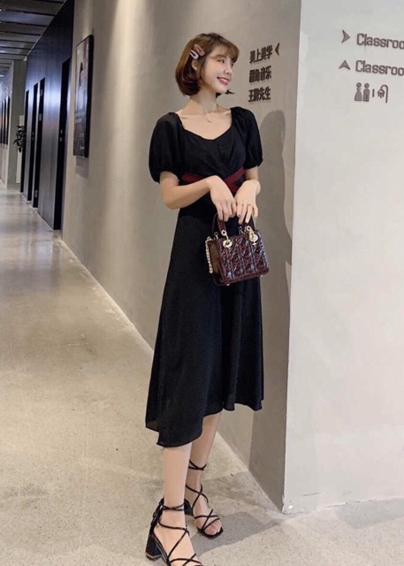 [HCM]Đầm chéo dây 2 màu (kèm hình thật)