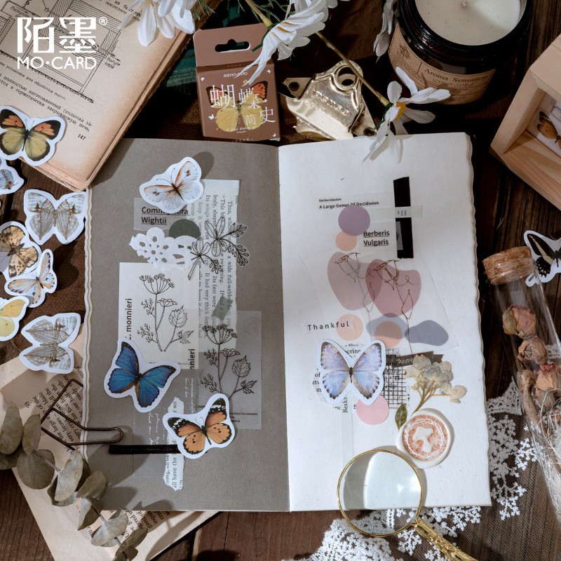 Bộ sticker/ Hình dán Kiểu Dáng Bươm Bướm 3D (46 Hình)