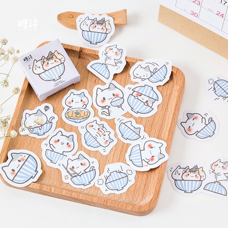Bộ sticker/ Hình dán Mèo Dễ Thương (45 Hình)