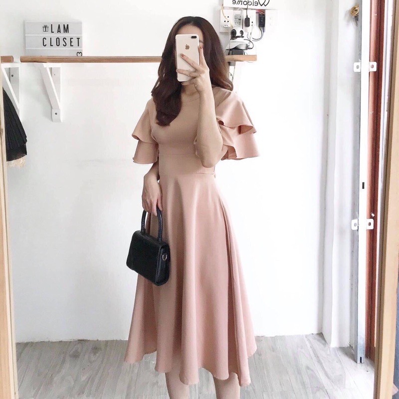 Đầm bo eo tay bèo 4 màu