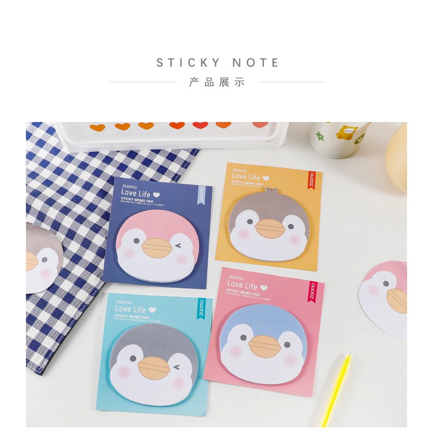 Giấy Note - Giấy Ghi Chú Hình Chim Cánh Cụt (30 Trang)