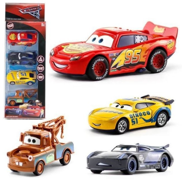 [7-11/12 VOUCHER 8%]Đồ chơi 4 ô tô sắt McQueen Macqueen