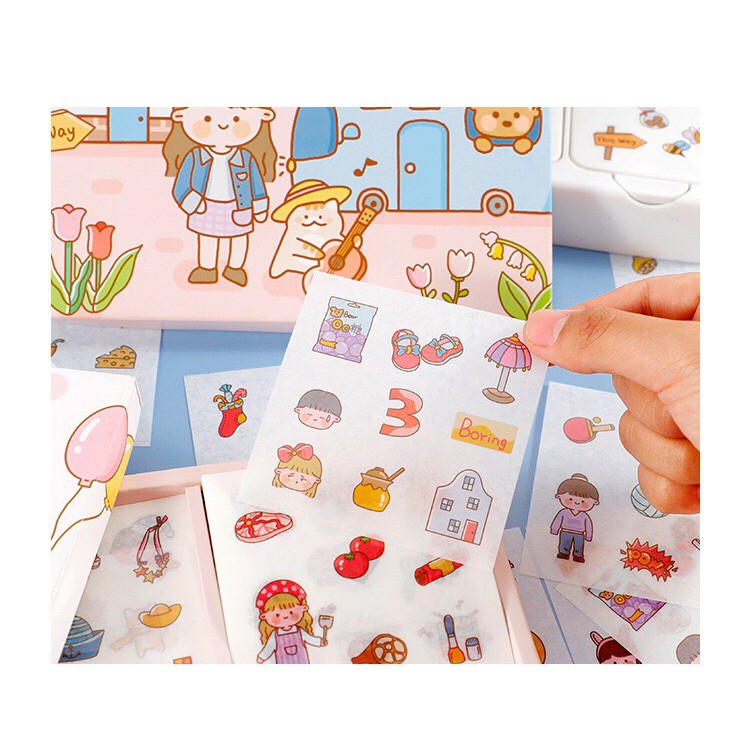 Set 12 Tờ Sticker Trang Trí Sổ Sách Độc Đáo