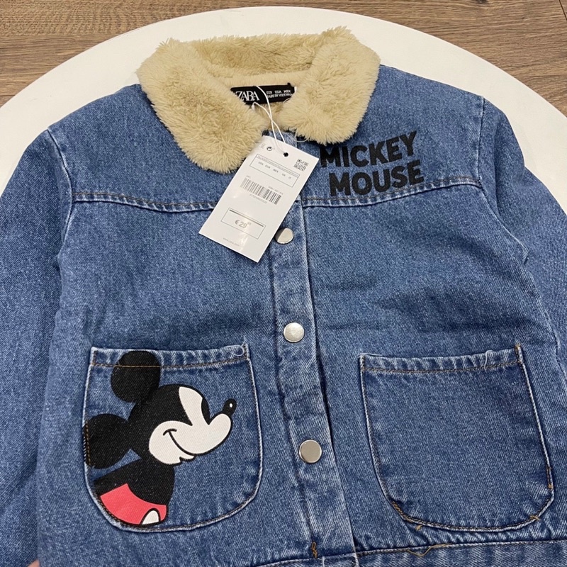MH ÁO KHOÁC JEAN MICKY LÓT LÔNG CHO BÉ