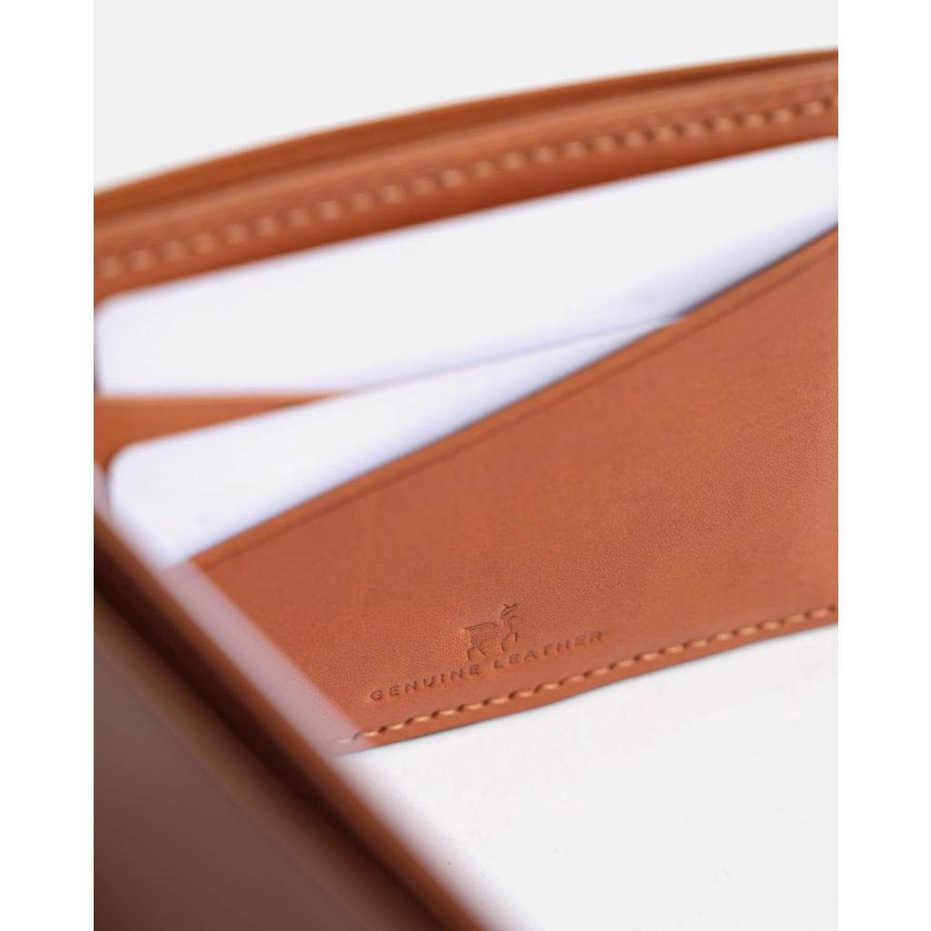 Ví da nam Leonardo Bifold Albert chất da Vachetta nhập khẩu