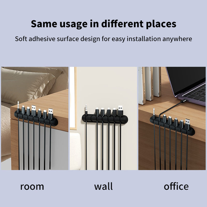 Cable Organizer Management Wire Holder Flexible USB Cable Winder Tidy Silicone Clips For Mouse Keyboard Earphone Protector. 