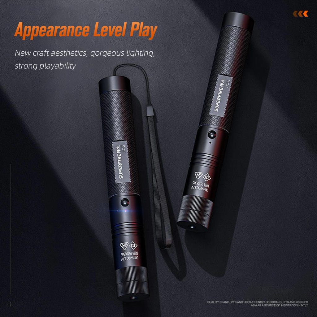 SUPERFIRE J02 Green Laser Pointer - USB Rechargeable Aluminum Pen Laser (Class 3R <1mW, Presentation & Astronomy)_voghion.com