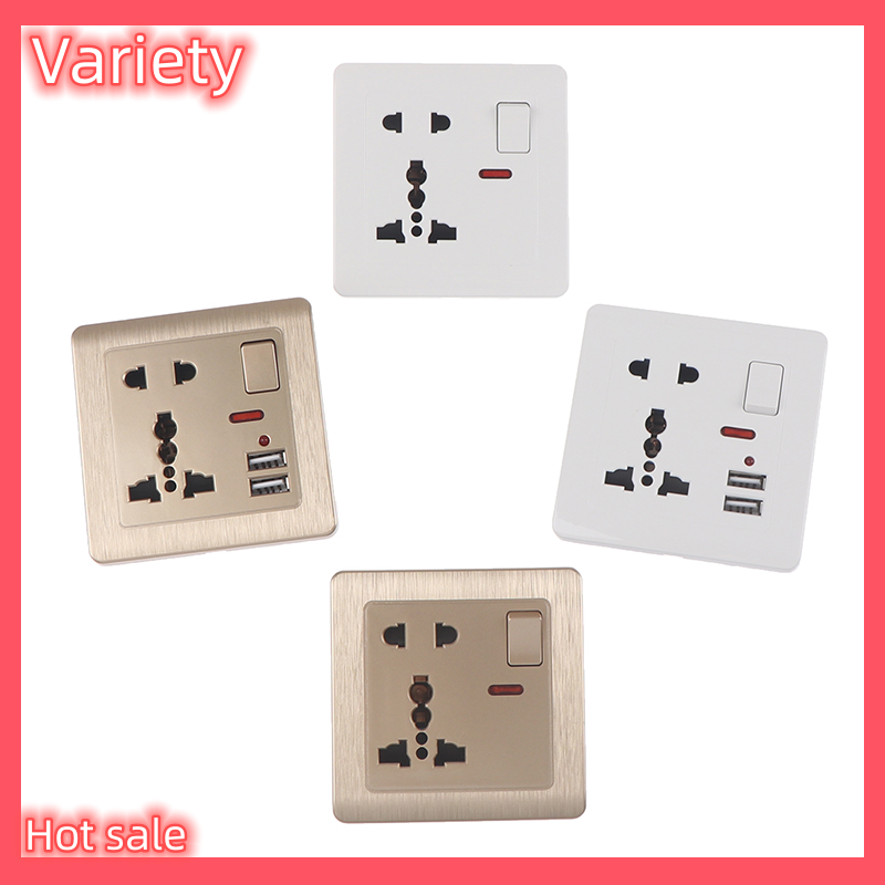 Variety ✨Hot Sale✨ Universal Wall Socket With LED Light Switch 5 Hole USB Wall Power Socket