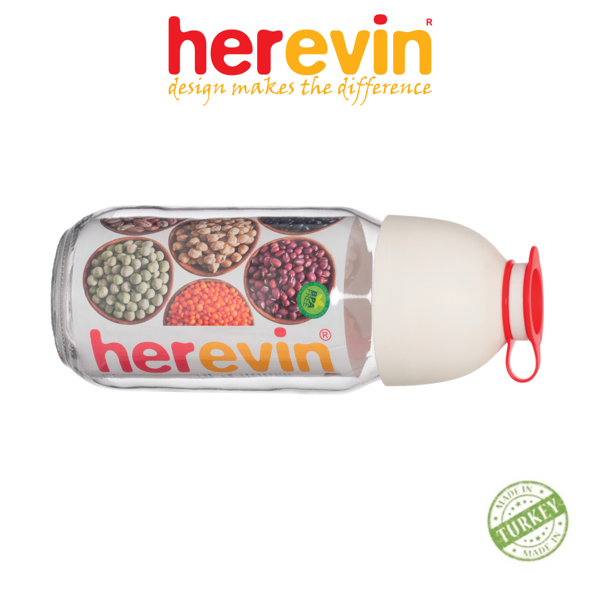 Bộ 3 Hũ Đựng Ngũ Cốc Thuỷ Tinh Thổ Herevin