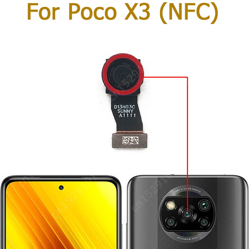 Original For Xiaomi Mi Poco X3 NFC Pro Rear Front Camera Backside Facing Frontal Selfie Back Camera Module Replacement Parts