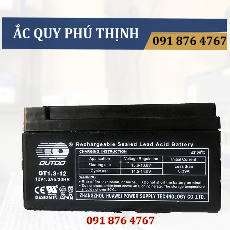 Ắc quy Outdo 12V - 1.3Ah OT1.3-12
