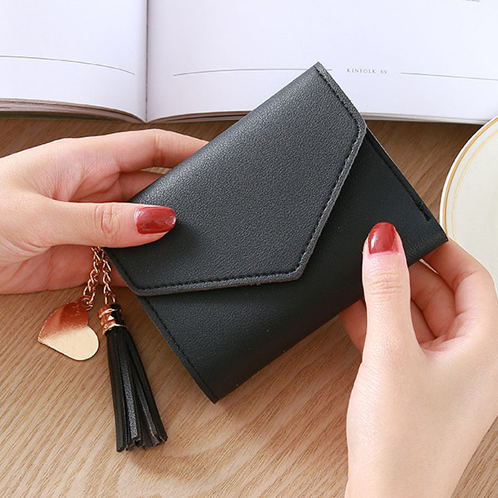 Ví bóp nữ mini tua rua hiện đại