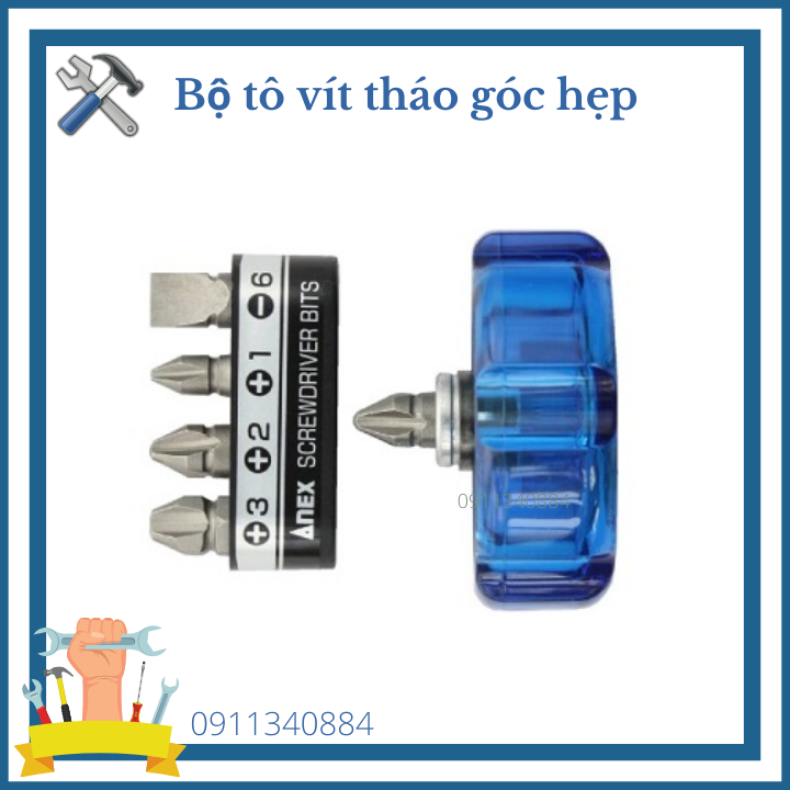 Bộ vít tháo góc 5 trong 1 Anex Nhật Bản - Bộ tô vít bắt góc hẹp kèm 5 mũi vít - Tô vít đa năng - tô vít sửa trong góc hẹp- tô vít mini - tô vít nhật bản - tô vít mini - tô vít anex - tô vít cao cấp