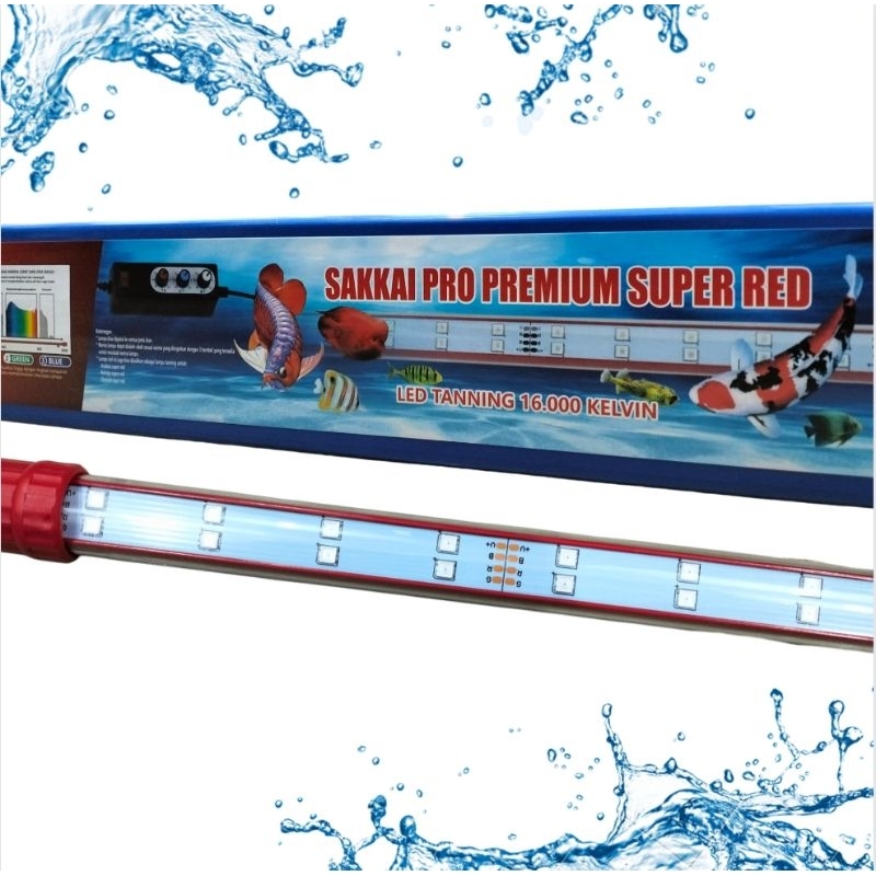 SAKKAI PRO PREMIUM SUPER RED 8000 Lampu LED Celup Tanning Aquarium Aquascape Arwana