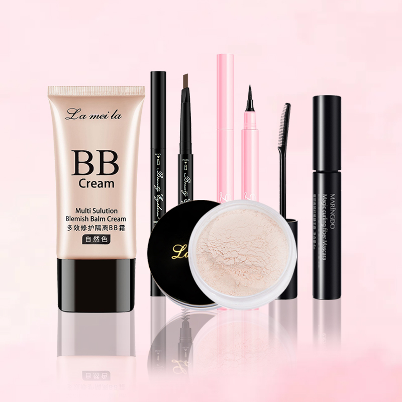 [HCM]Bộ mỹ phẩm 5 món cho người mới bắt đầu [kem BB + phấn phủ + mascara + kẻ mắt + chì kẻ mày]