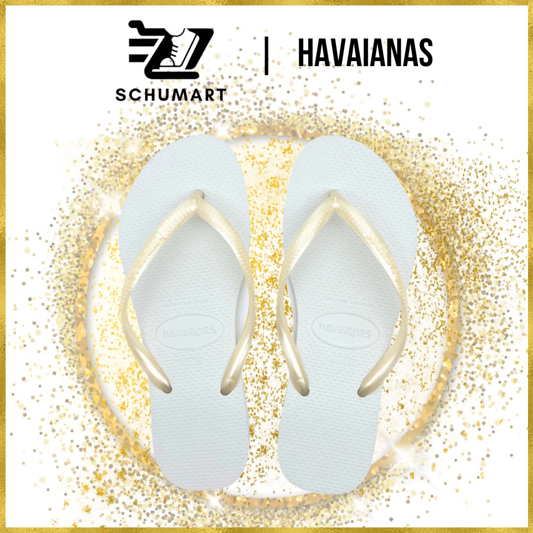 White and gold flip on sale flops