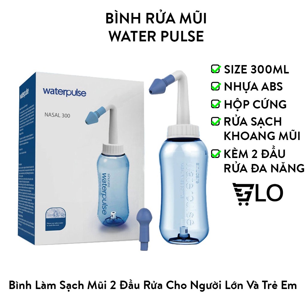 Bình rửa mũi water pulse giúp làm sạch khoang mũi, loại bỏ bụi bẩn, phấn hoa, trị viêm xoang