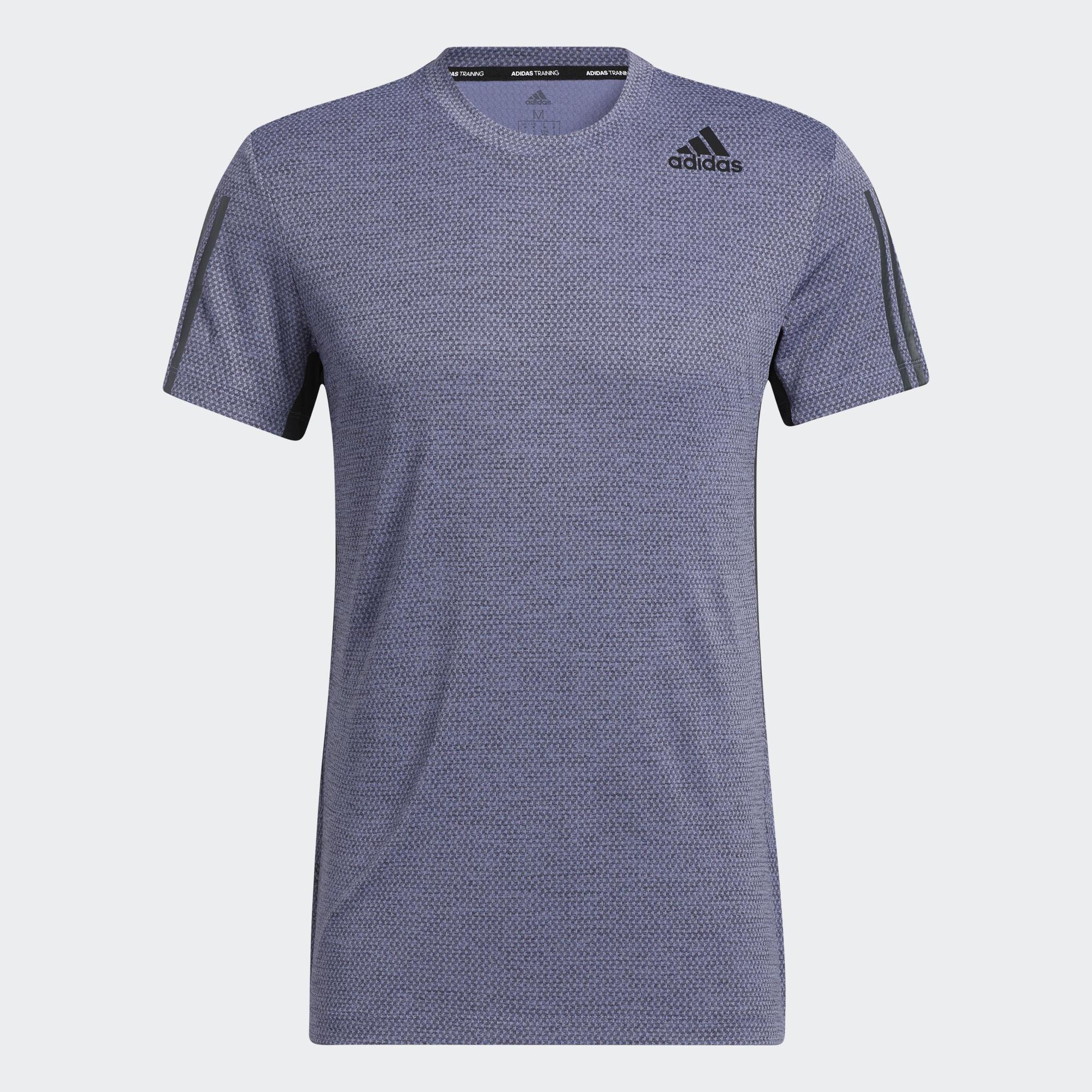 Adidas tập luyện áo thun 3 sọc heat.rdy nam màu tím h16865