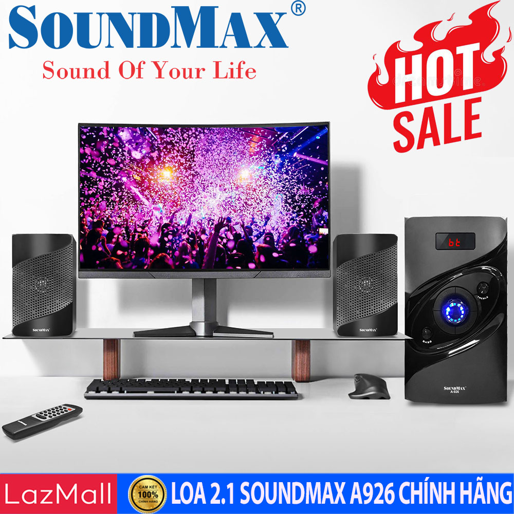 [Hàng Chính Hãng] Loa 2.1 soundmax A926  loa 2.1 bluetooth soundmax A926 có kết lỗi bluetooth V5.0,usb,thẻ nhớ,rắc kết lỗi...(âm thanh cực chất)-hàng chính hãng