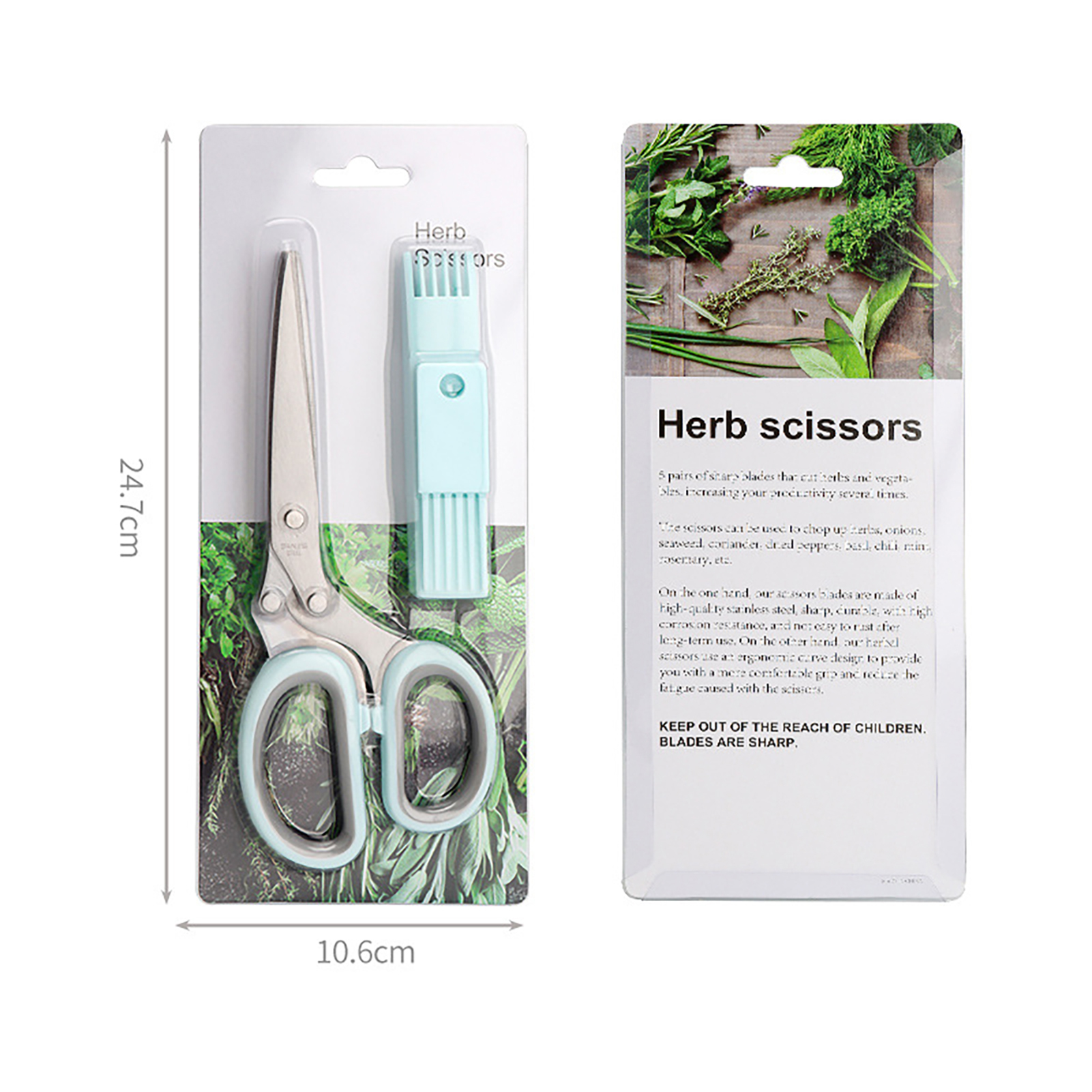 Buy Wholesale China Herb Scissors, Multipurpose 5 Blade Kitchen Herb Shears  Herb Cutter With Safety Cover And Cleaning Comb For Chopping Basil Chive &  Kitchen at USD 0.9