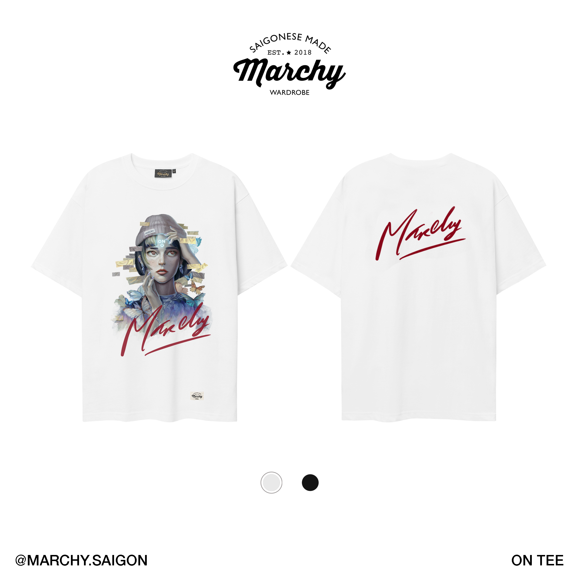 MARCHY - ON Tee - Áo thun cổ tròn dành cho nam nữ - Áo thun cơ bản, năng động
