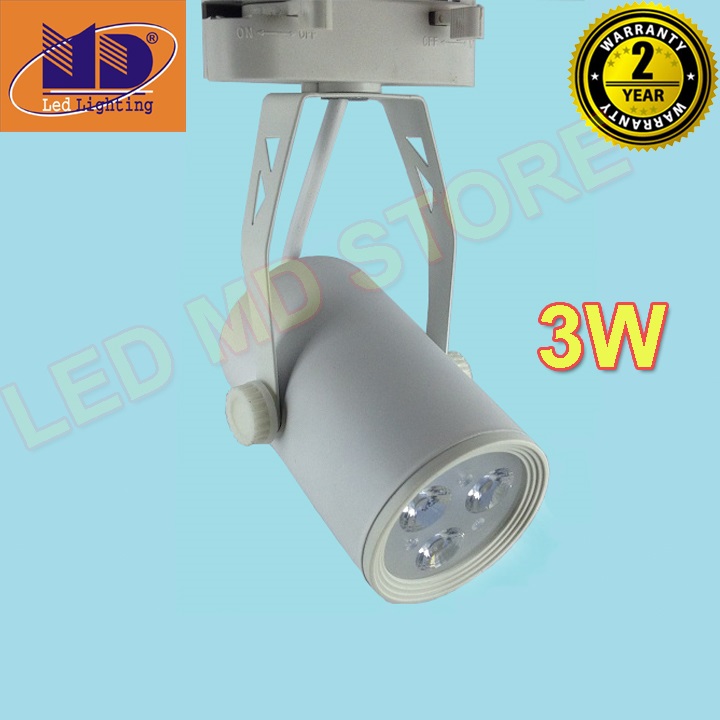 Đèn rọi ray vỏ trắng ánh sáng vàng 3W - MD61