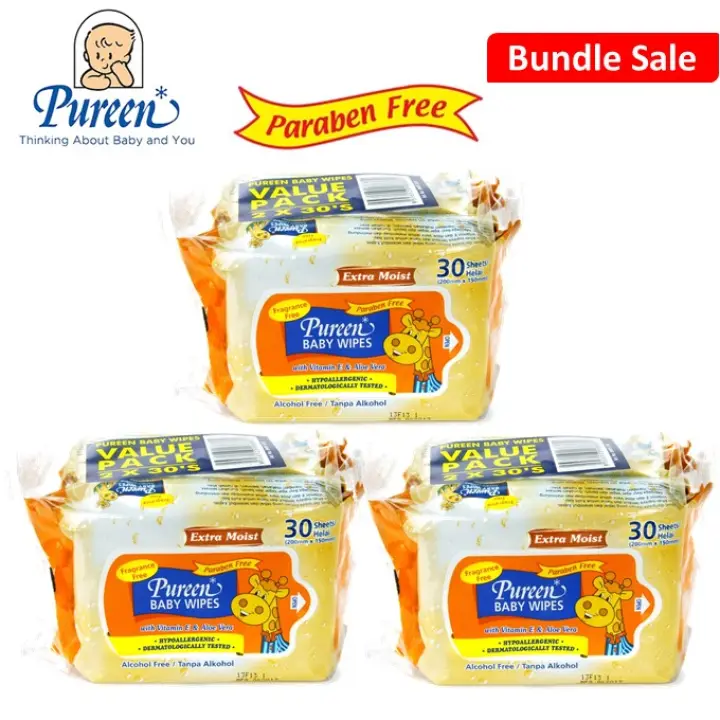 Pureen Baby Wipes Fragrance Free 2x30s X 3 Packs Lazada Singapore