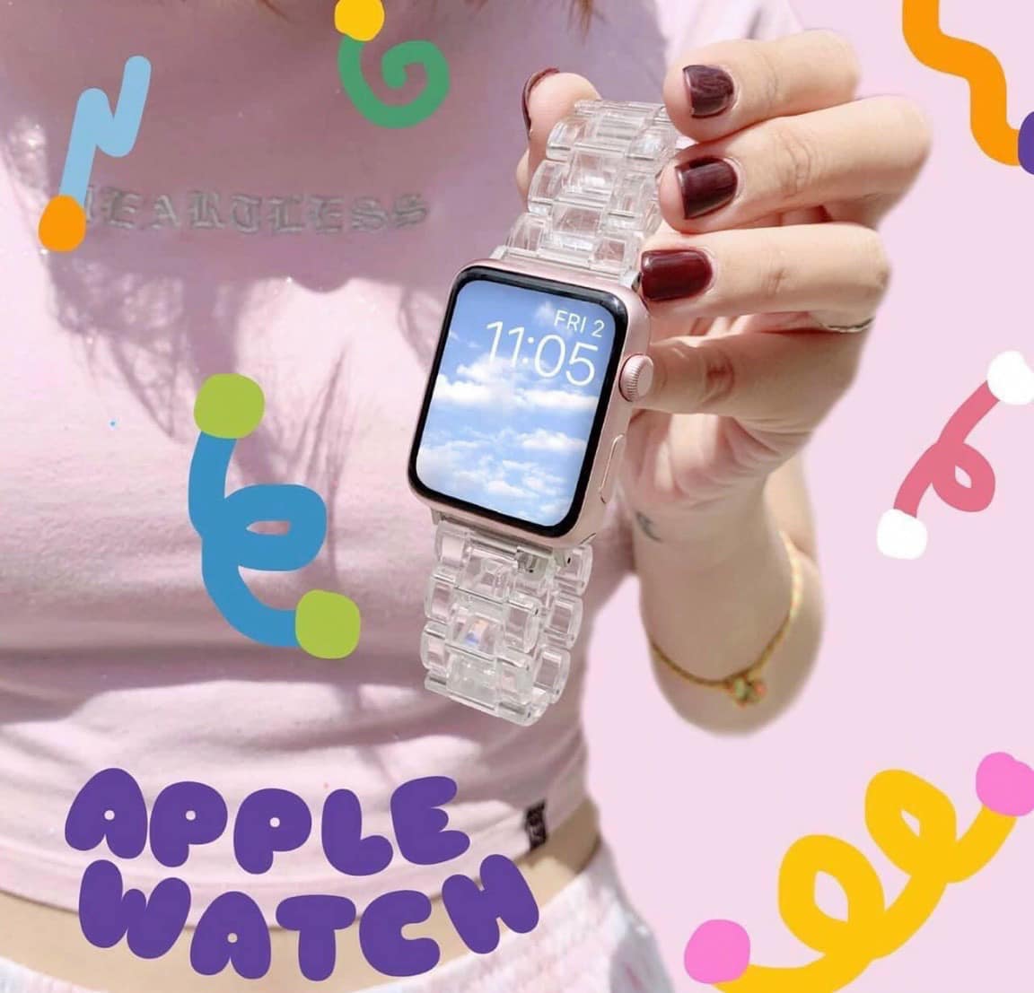 Dây đeo Apple Watch trong suốt