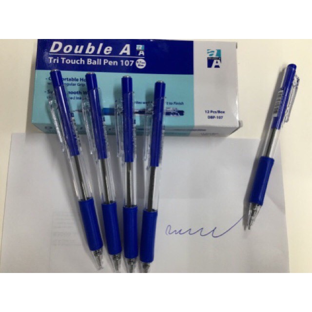 (Giá rẻ) Hộp 12 Bút Bi Double A Tritouch DBP-107 0.7mm ( Bút đầu ngòi nhỏ)