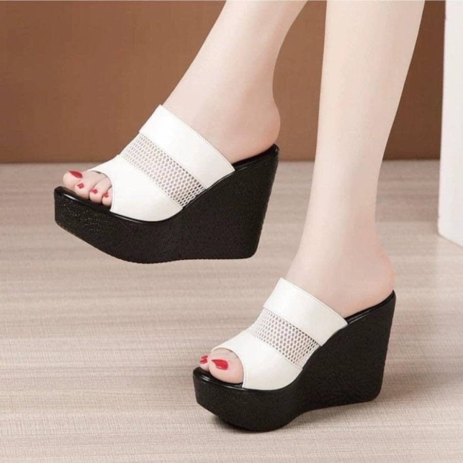 Dép đế xuồng phối lưới - đế cao 9p