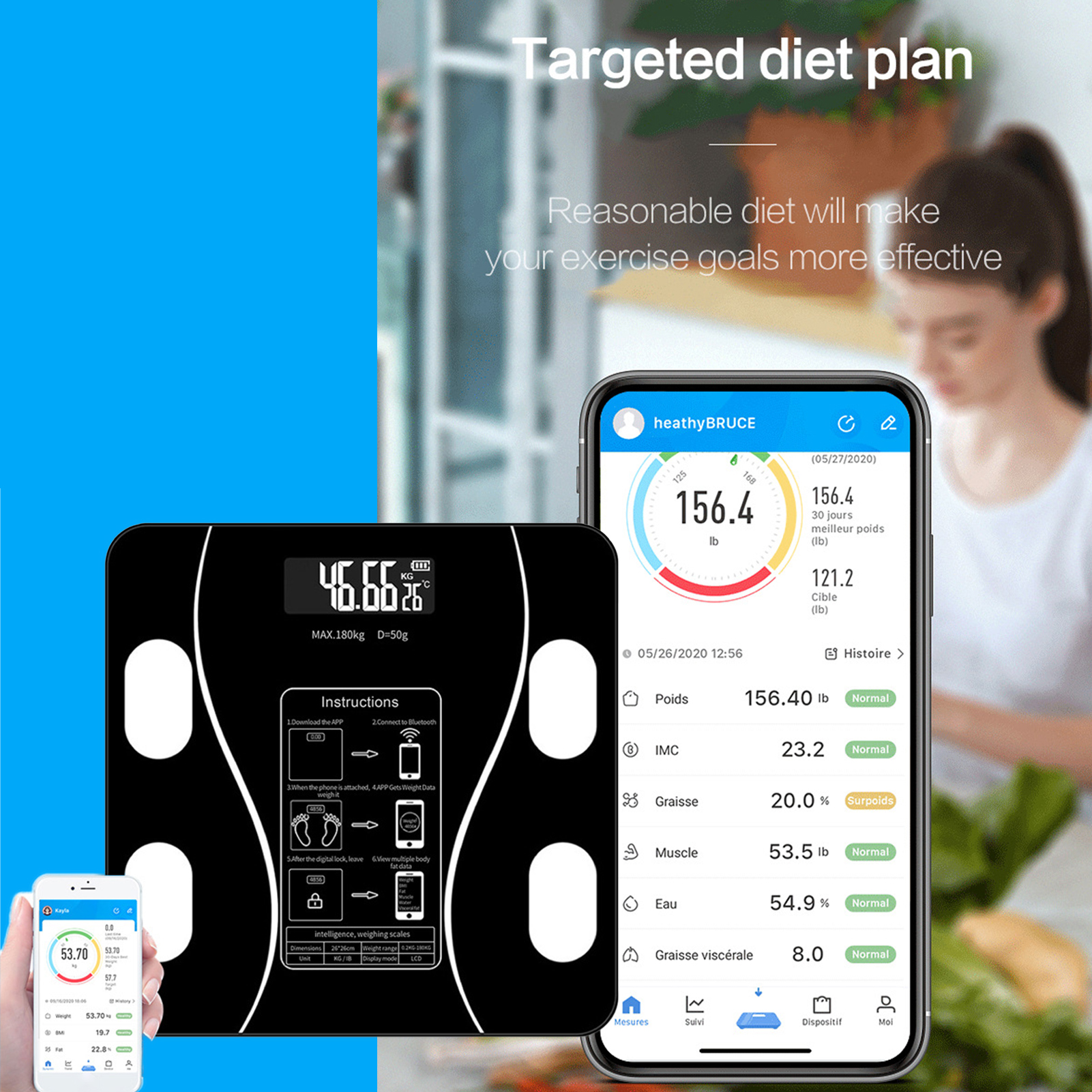 BMI Cân Phân Tích Thành Phần Cơ Thể Chống Vỡ Kính Dày