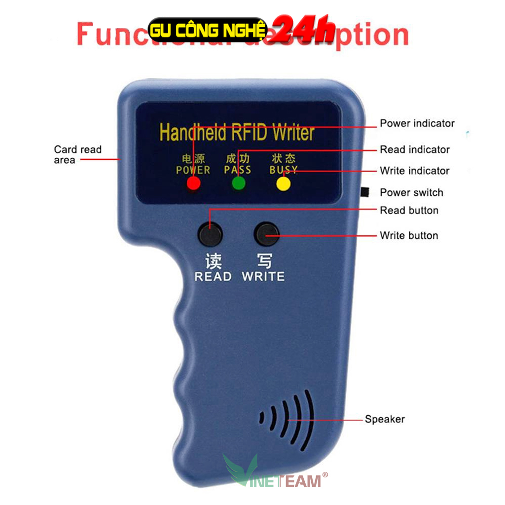 Máy sao chép thẻ từ mini máy SAO CHÉP thẻ từ RFID ID Đa tần số, máy COPY thẻ từ THANG MÁY