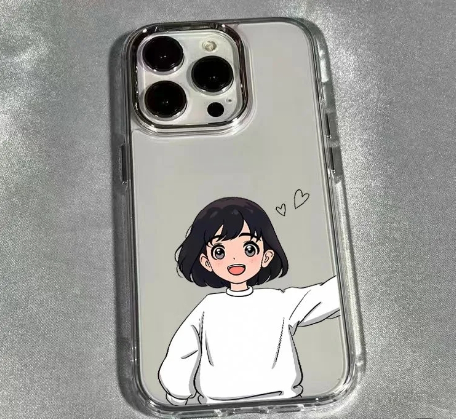 for Iphone 16 15 Plus Phone Couple Anime Boy Girl 14 13 12 11 Pro Max 17 Air Cute TPU Soft Clear Case Casing Cover_voghion.com
