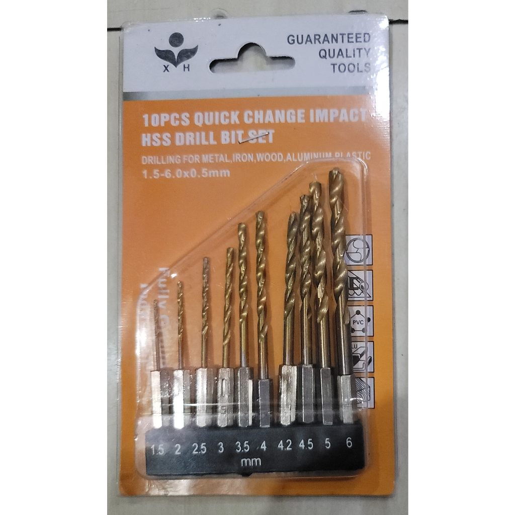 Bộ mũi khoan chuyên inox , chân lục giác từ phi 1,5 đến phi 6mm.