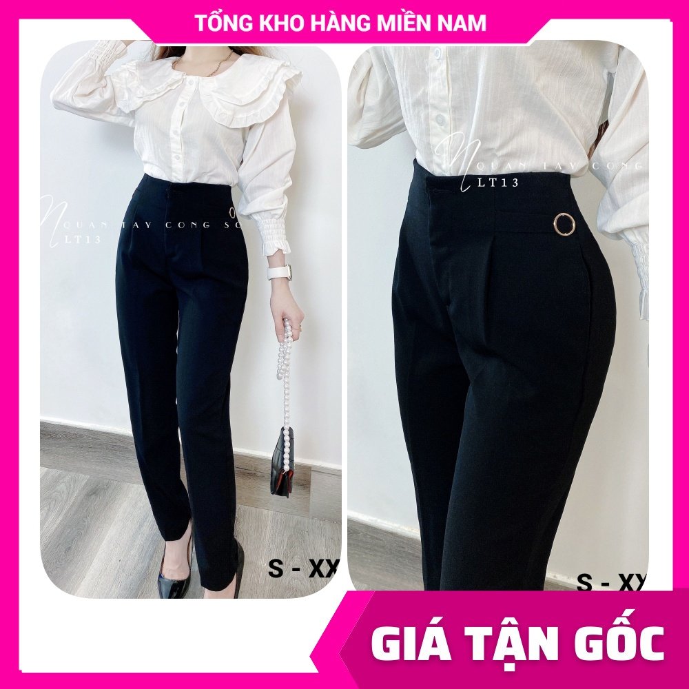 Quần tây công sở nữ lưng nút phối nút dễ thương chất vải mềm mịn phom chuẩn đẹp 🛑 Quần tây nữ 🛑 Quần dài 🛑 Quần công sở LT12