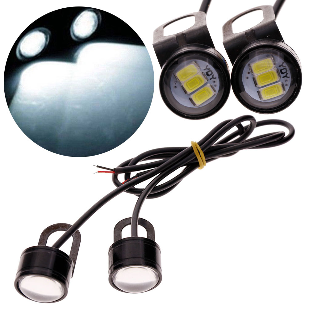 JaneDream 2Pcs LED Motorcycle Handlebar Spotlight Headlight Driving Light Fog Lamp White