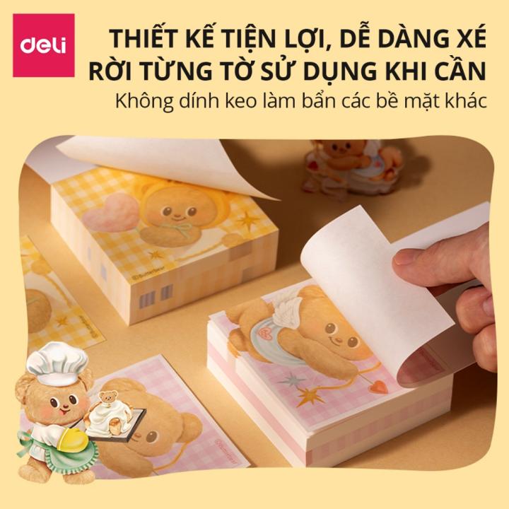 Giấy Note BUTTER BEAR Deli 249 Trang Giấy Ghi Chú Giấy Nhớ Họa Tiết Dễ Thương Tiện Lợi Cho Học Sinh Ghi Chép - Hình ảnh 7